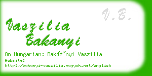 vaszilia bakanyi business card